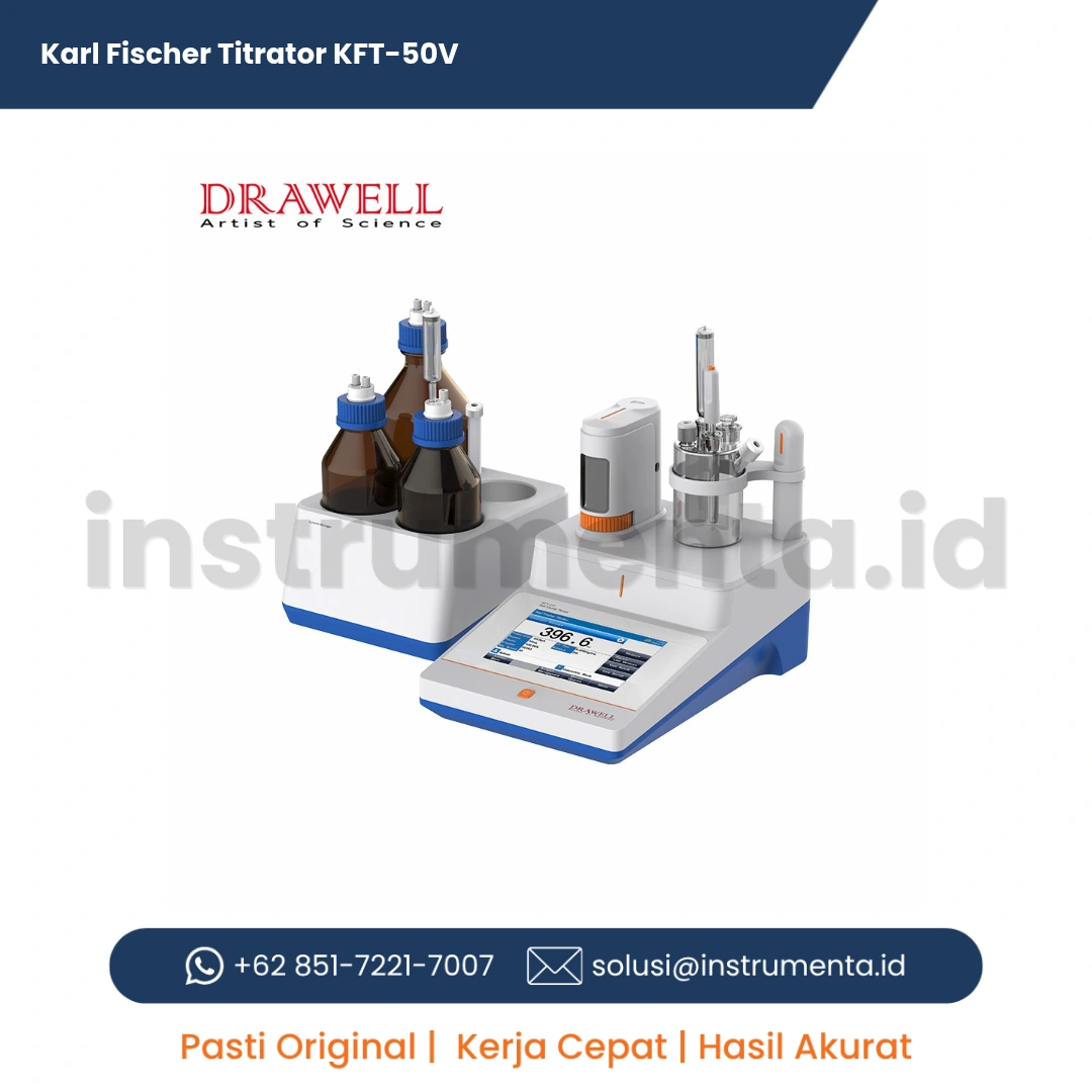 Official Supplier Karl Fischer Titrator KFT-50V | Alat Analisis Kadar Air Volumetrik Laboratorium Industri